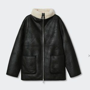 Mango Faux shearling lining coat NWOT